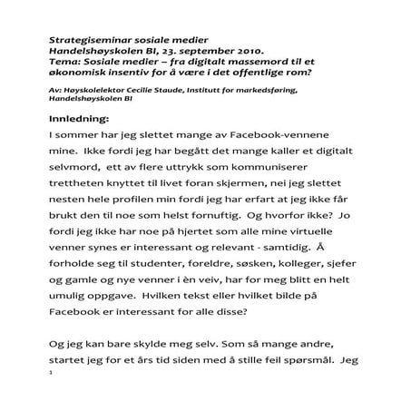 Sosiale medier – fra digitalt massemord til et økonomisk insentiv 