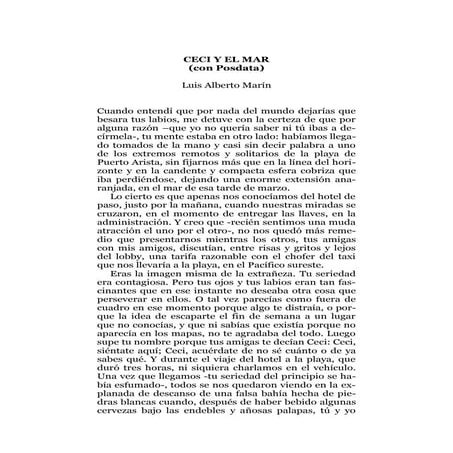 Ceci y el mar (con posdata)