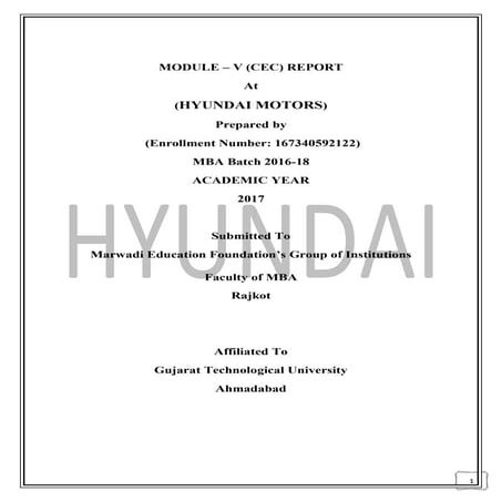 Cec module 5 hundai project report 1