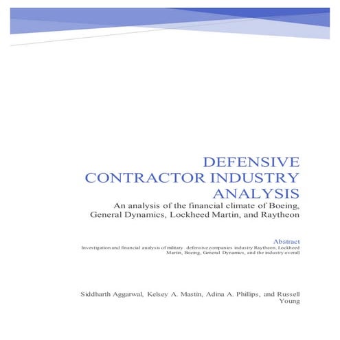 Defensive Contractor Industry Analysis 2013