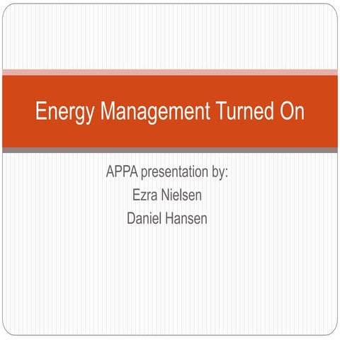 Energy Management Turned - Energy Productivity