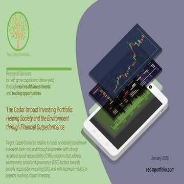 Cedar Portfolio Impact Investing Model Portfolio Jan 10 2020