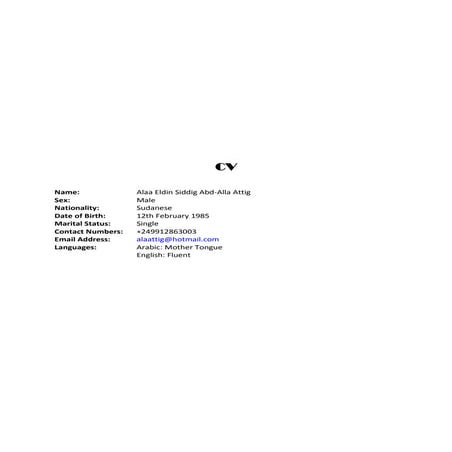 Alaa CV With Certificates | PDF