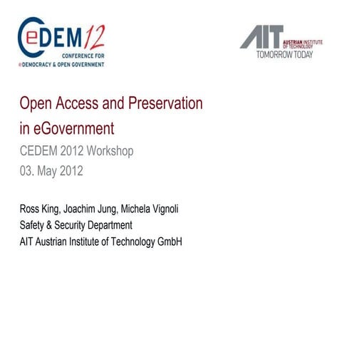 Open Access, Preservation and eGovernment