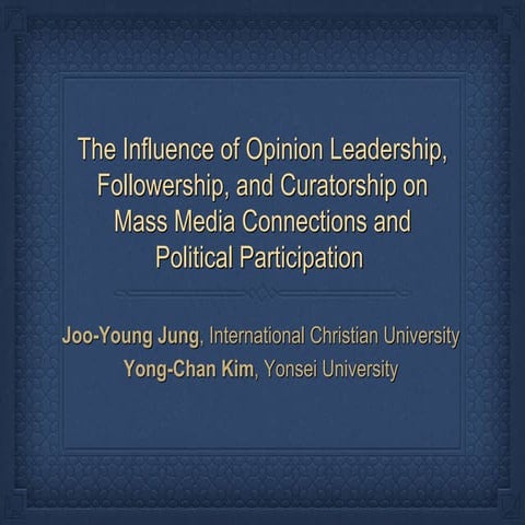 Vivian Hsueh-Hua Chen: Online Participation and Public discourse