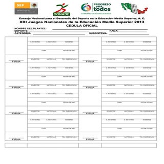 Cedula oficial conadems2013