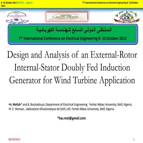 7th International Conference on Electrical Engineering 8- 10 October 2012, Ce...