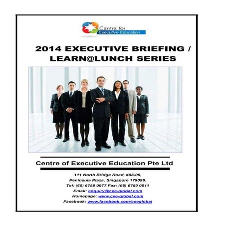 CEE 2014 Executive Briefing - Learn@lunch Series - 2 April 2014