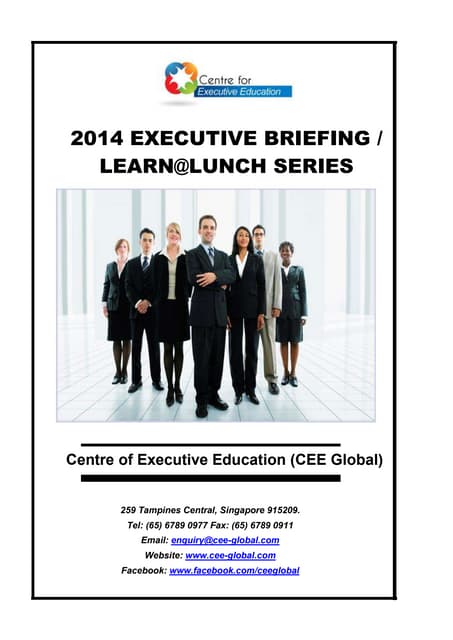 CEE 2015 Directory of Executive Briefing - Learn@Lunch Series 