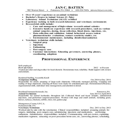 Vet Assistant Resume | PDF