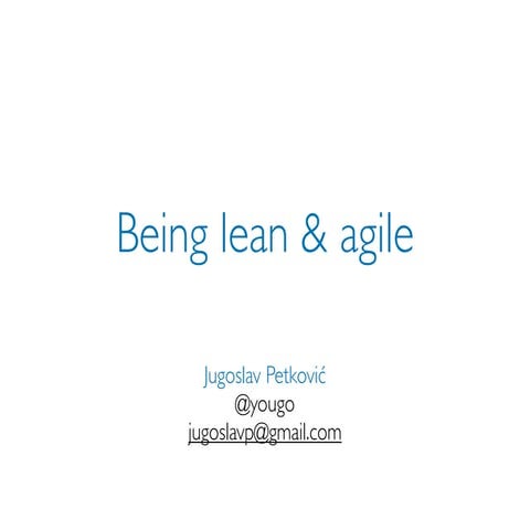 Introduction to lean & agile