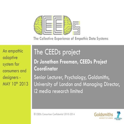 CEEDs - Collective Experience of Empathic Data Systems - Dr J Freeman - HCDI ...