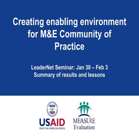 Creating Enabling Environments for M&E (CEEME) Seminar