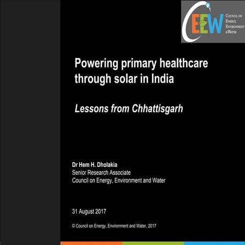 Webinar | Jul-17 | Powering primary healthcare through solar in India