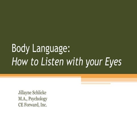 How to Listen With Your Eyes