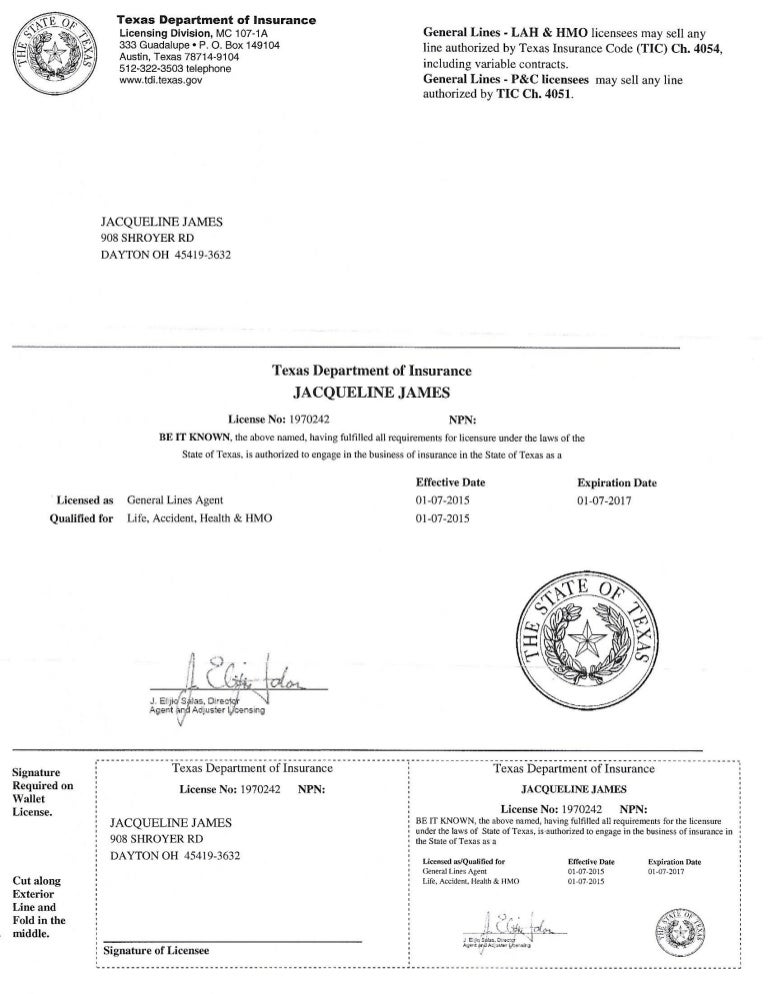 2017 Texas State License