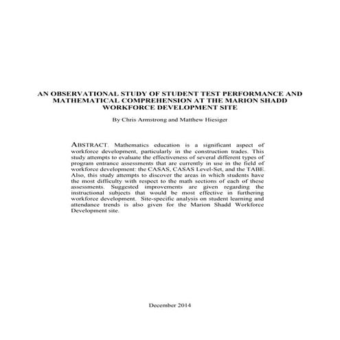 Understanding CASAS/ABE Test Results | PDF