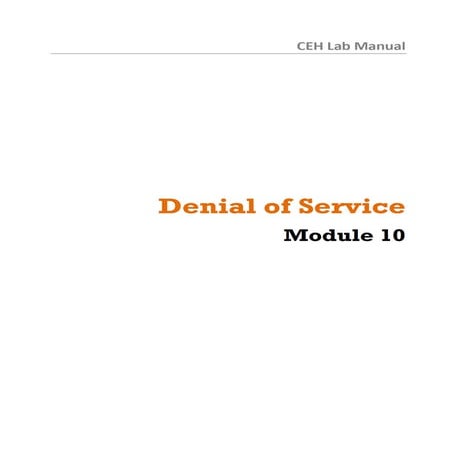 Cehv8 Labs - Module10: Denial of Service.