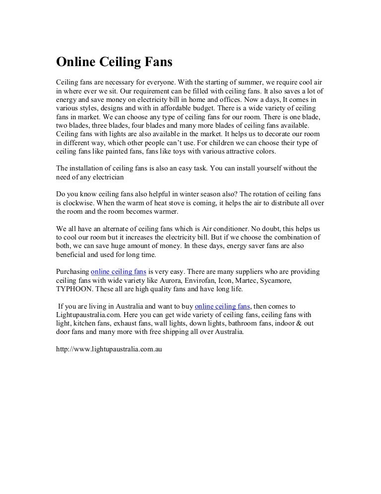 Ceiling Fans Are Necessary For Everyone