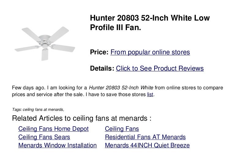 Ceiling Fans At Menards