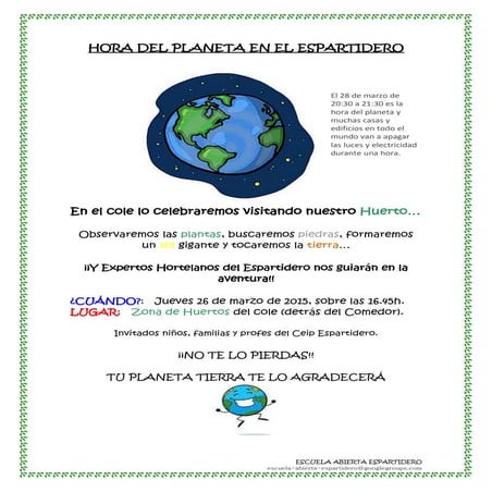 CEIP Espartidero - Hora del Planeta 2015