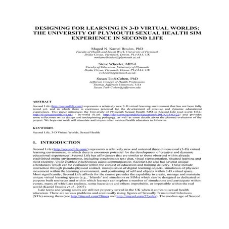 Designing for Learning in 3D Virtual Worlds