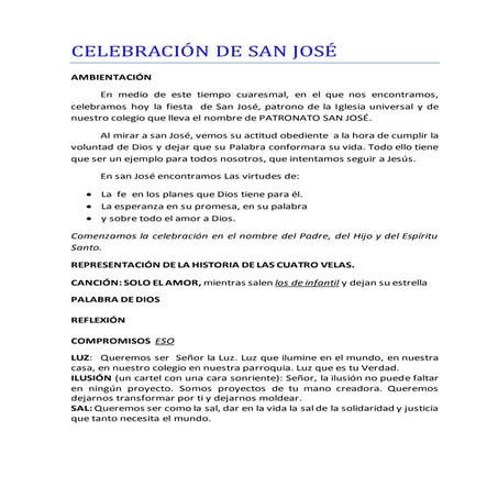 Celebración de San José 2015