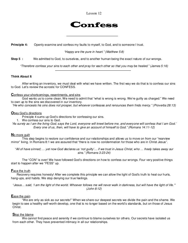 Celebrate recovery lesson 12 addiction