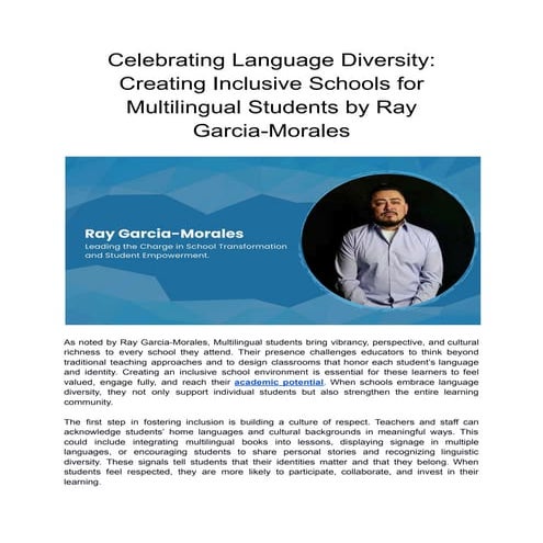 Multilingual Education: Supporting Language Diversity in Schools (www ...