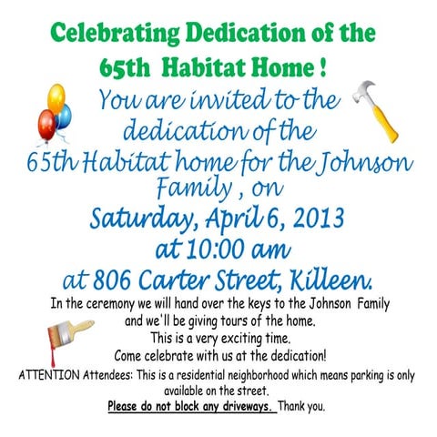 Dedication program for aspen paddie family | DOCX