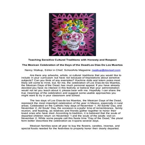 Celebrating the Mexican Days of the Dead/Los Dios de los Muertos