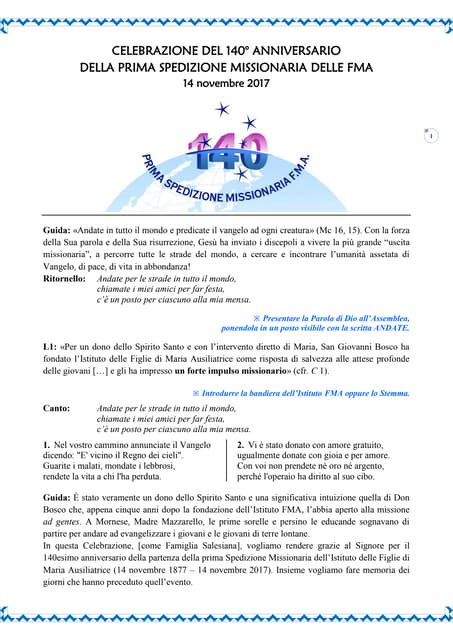 Celebrazione 140° della prima Spedi...