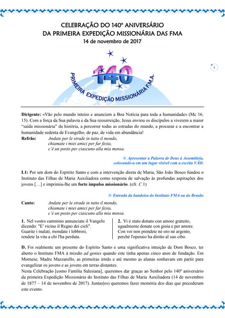 Celebrazione 140° della prima Spedi...