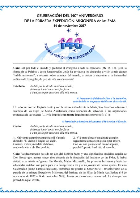 Celebrazione 140° della prima Spedi...