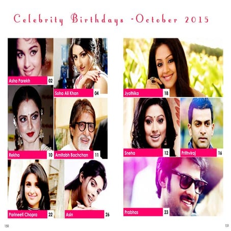 Celebrity Birthdays October 2015 Cinesprint Magazine | PPT