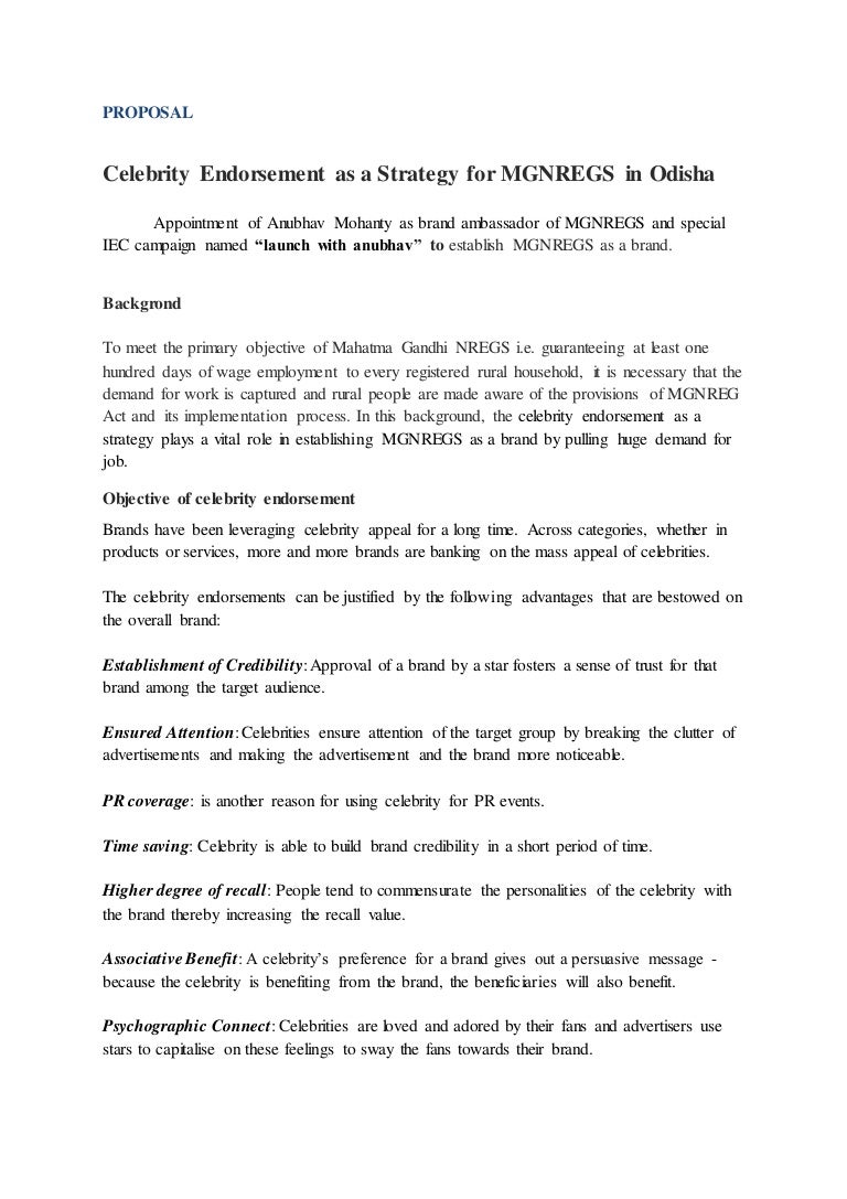 Celebrity endorsement research proposal image