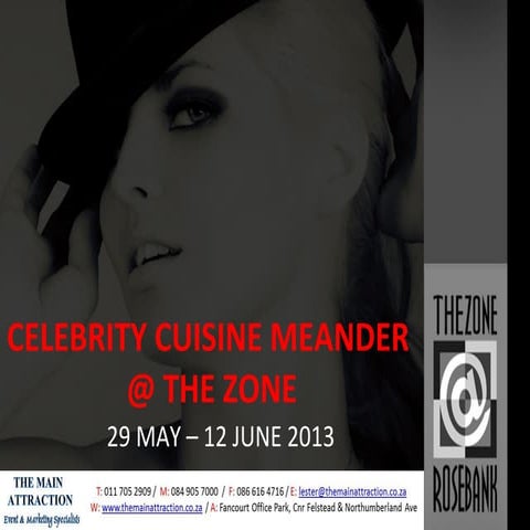 Celebrity Cuisine Meander Event Proposal | PPT