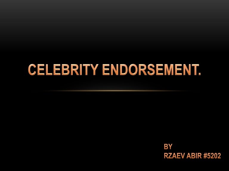 Celebrity endorsement