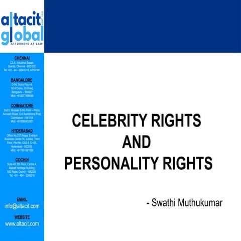 Celebrity Rights and Personality Rights by Altacit Global