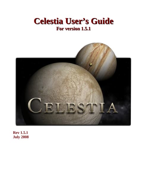 CELESTIA USER'S GUIDE - SOFTWARE 