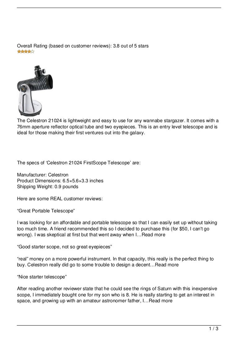 celestron 21024 firstscope telescope
