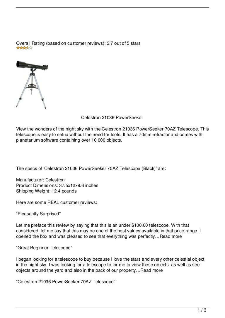 celestron 21036 powerseeker 70az