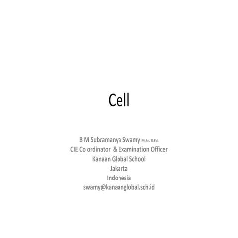 IGCSE Unit 1 Cell 