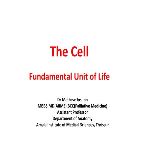 Cell - Fundemental Unit of Life  - MBBS.pptx