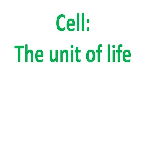 CELL - PART 1