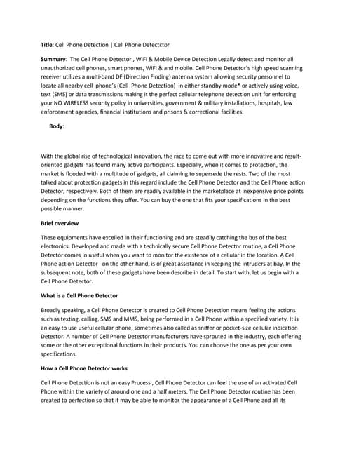 Cell phone-detection