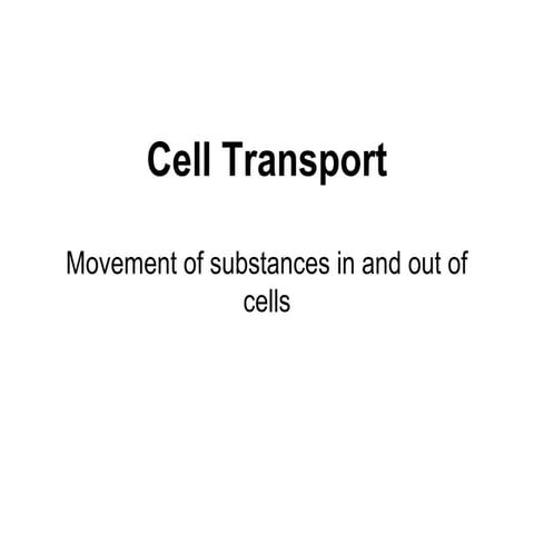 Cell transport