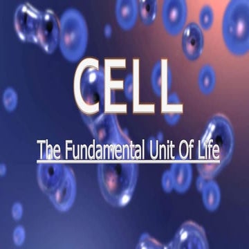 Cell and its organelles 