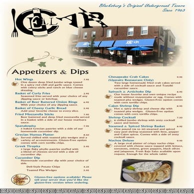 The Cellar Restaurant New Menu