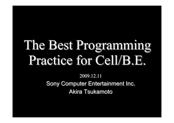 Intro to Cell Broadband Engine for HPC | PPT